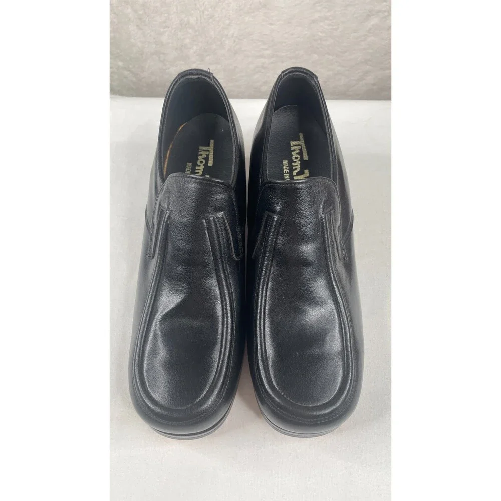 Vintage Tom Mcann Black Dress Shoes Mens Sz 8 Slip On Loafers Business Casual